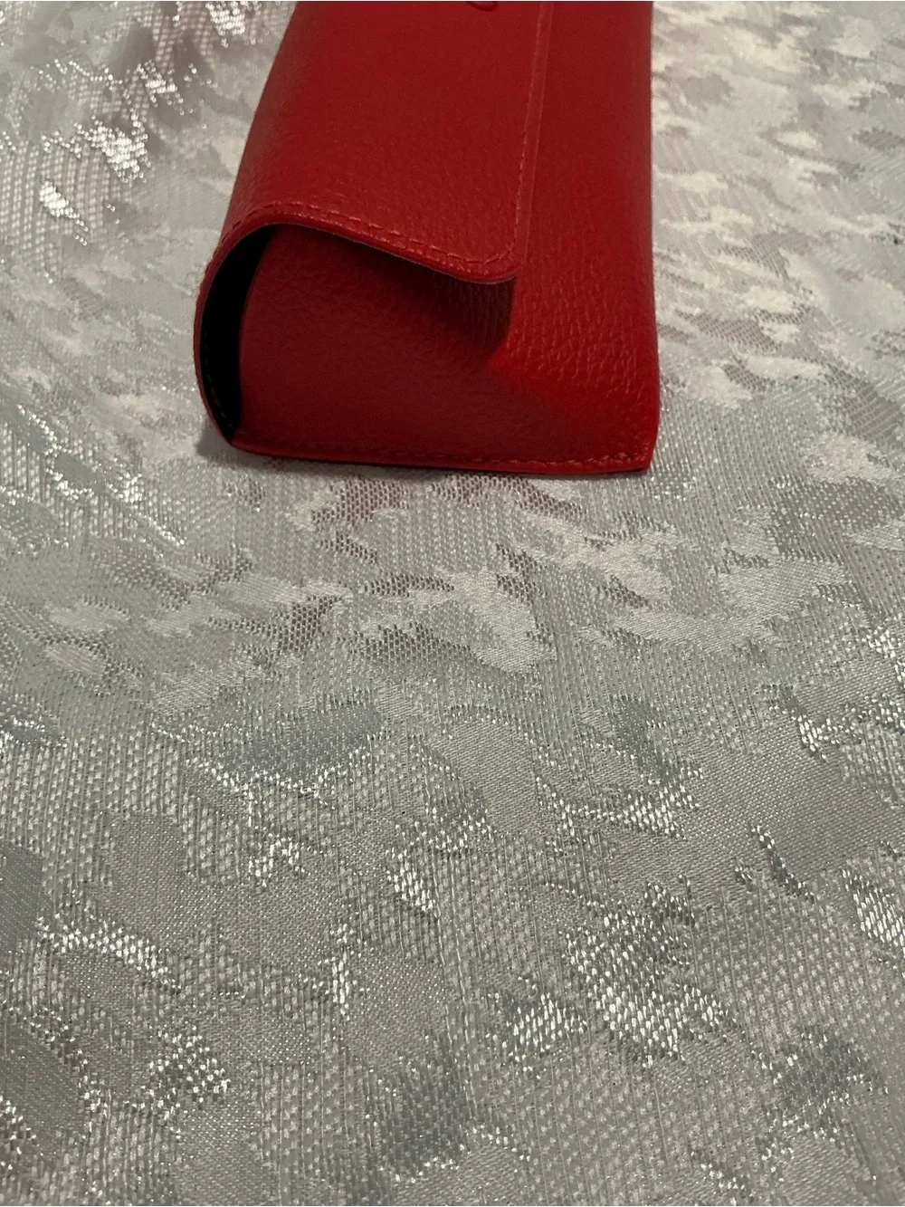 GUESS Red Pebbled Leather Eyewear Pouch